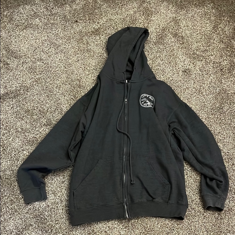 RetroVision Charcoal Zip-Up Hoodie